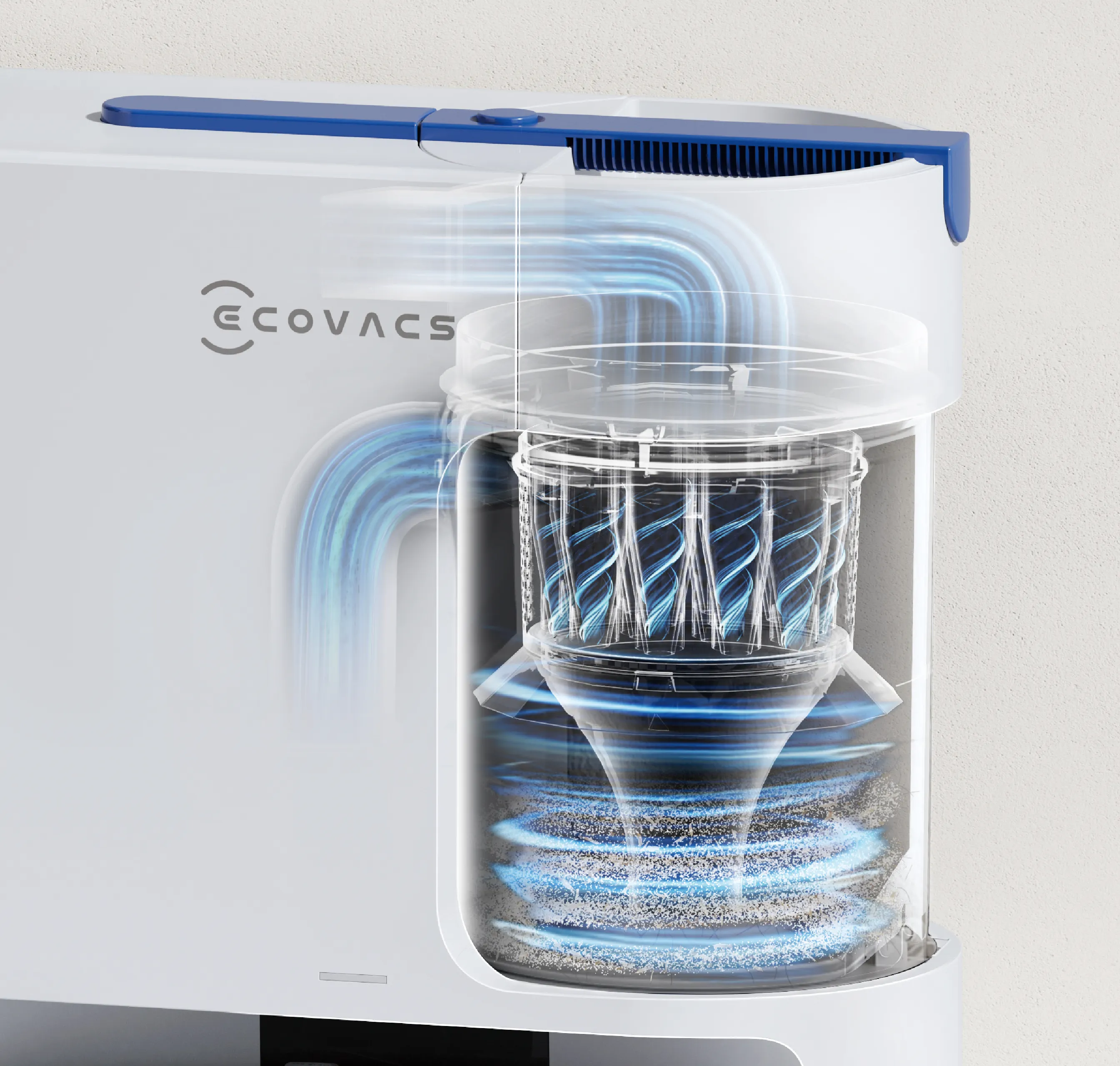 Duale automatische Entleerung mit ECOVACS PureCyclone-Technologie